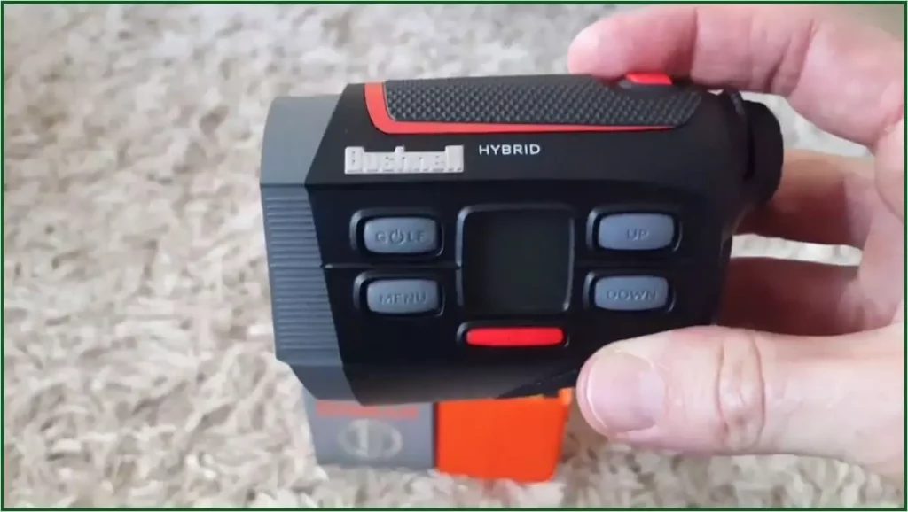 Bushnell Hybrid golf rangefinder view